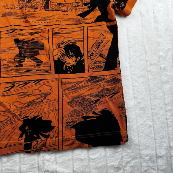 Lacoste Live x Osamu Tezuka Polo Shirt Size 4* Allover Print Orange Preppy Rare - Picture 15 of 16